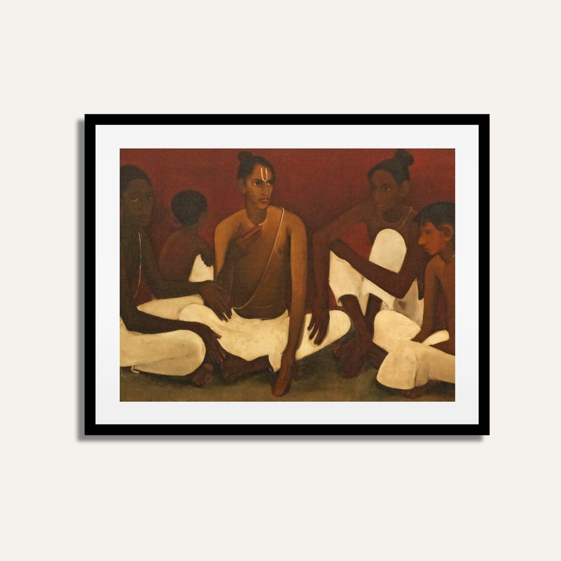 Brahmacharis by Amrita Sher-Gil Painting | Fine Art Print | Meri Deewar 2 : 1 Horizontal Premium Wall Art Canvas by MeriDeewar
