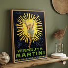 Breakaway Vintage Art Deco Leonetto Cappiello Vermouth Martini Illustration Poster | Vertical Retro White Framed Wall Art 2 : 3 Vertical Premium Wall Art Canvas by MeriDeewar