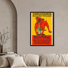 Breakaway Vintage German Red Bulldog Satirical Illustration Poster | Vertical Retro White Framed Wall Art 2 : 3 Vertical Premium Wall Art Canvas by MeriDeewar