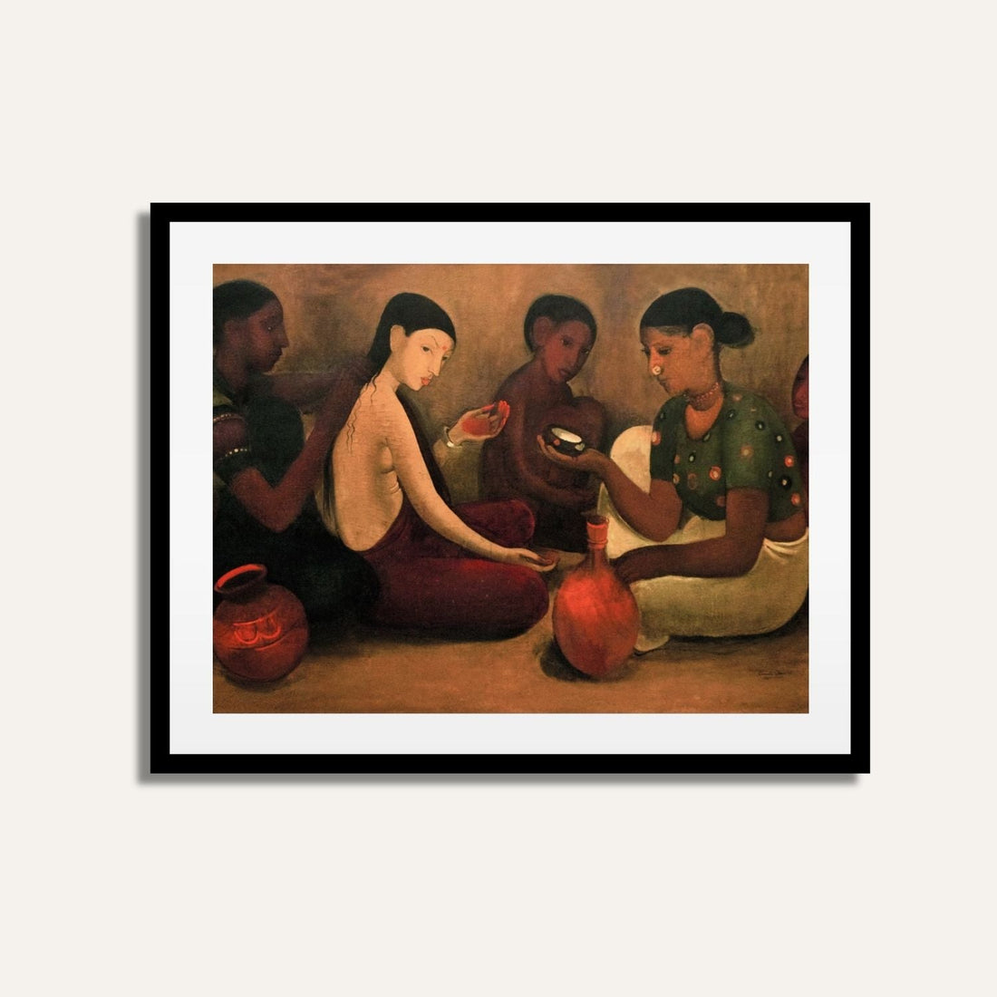 Bride’s Toilet Painting | Traditional Indian Art for Home Décor – Meri Deewar 3 : 2 Horizontal Premium Wall Art Canvas by MeriDeewar
