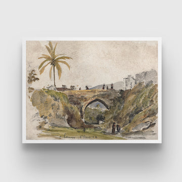 Bridge at Caracas by Camille Pissarro 3 : 4 Horizontal New Premium Wall Art Canvas by MeriDeewar