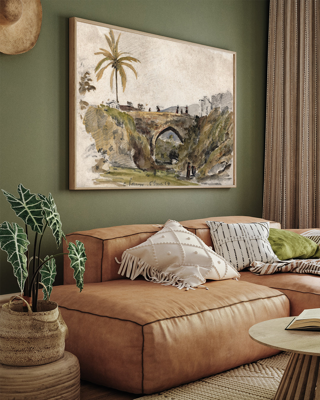Bridge at Caracas by Camille Pissarro 3 : 4 Horizontal New Premium Wall Art Canvas by MeriDeewar