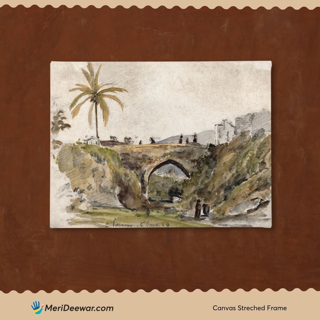 Bridge at Caracas by Camille Pissarro 3 : 4 Horizontal New Premium Wall Art Canvas by MeriDeewar