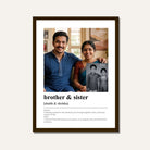 "Brother & Sister" Personalized Dictionary Print | Custom Sibling Wall Art custom Premium Wall Art Canvas by MeriDeewar