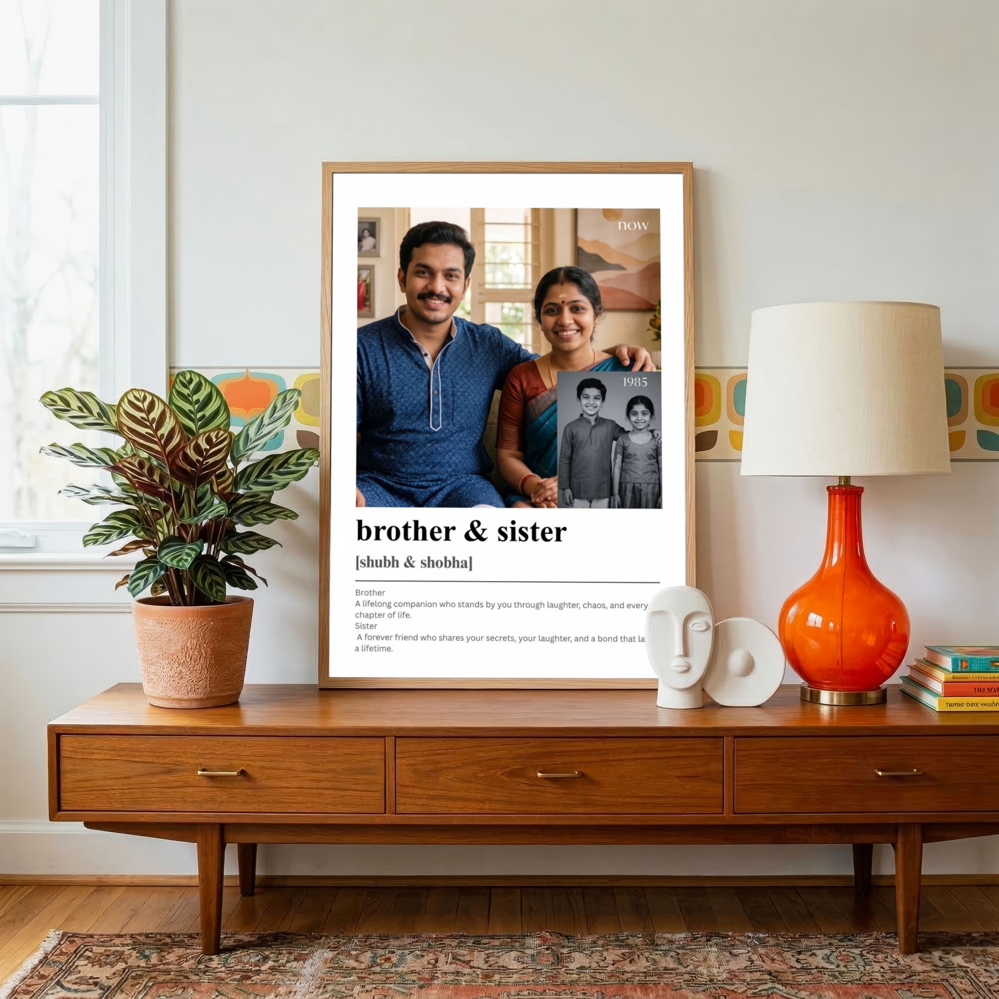 "Brother & Sister" Personalized Dictionary Print | Custom Sibling Wall Art custom Premium Wall Art Canvas by MeriDeewar