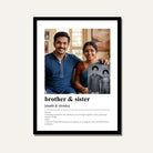 "Brother & Sister" Personalized Dictionary Print | Custom Sibling Wall Art custom Premium Wall Art Canvas by MeriDeewar