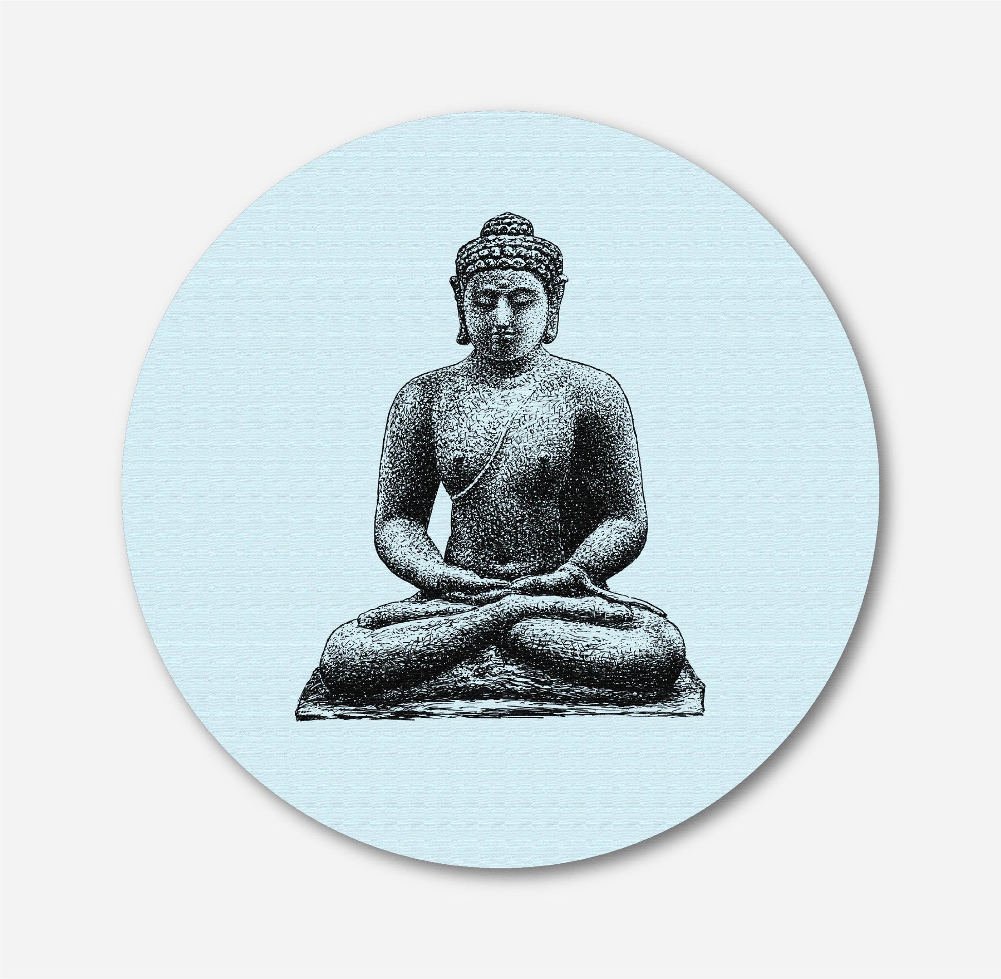 Buddha Circular Canvas Frame Circular Canvas Frame Premium Wall Art Canvas by MeriDeewar