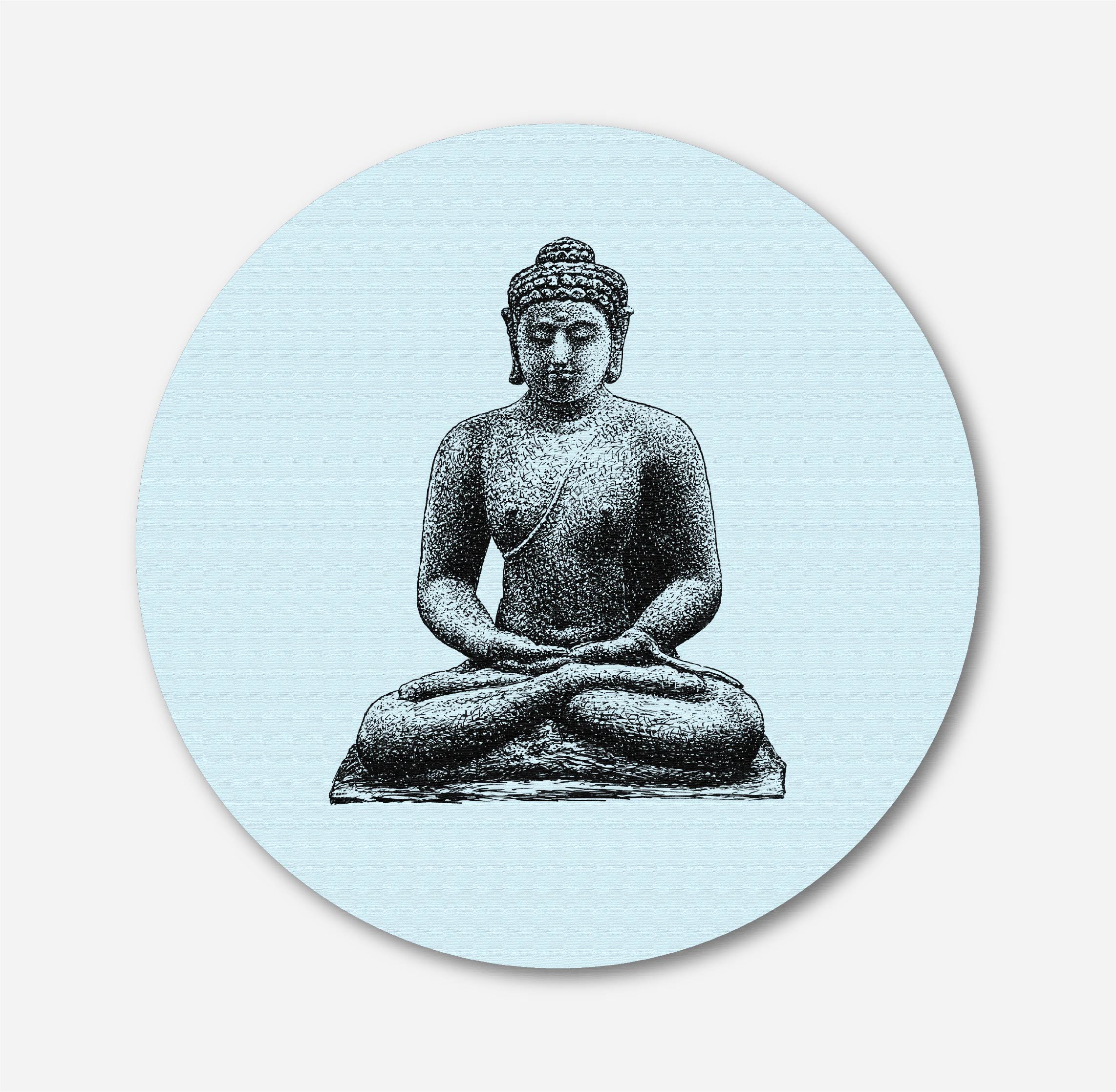 Buddha Circular Canvas Frame Circular Canvas Frame Premium Wall Art Canvas by MeriDeewar