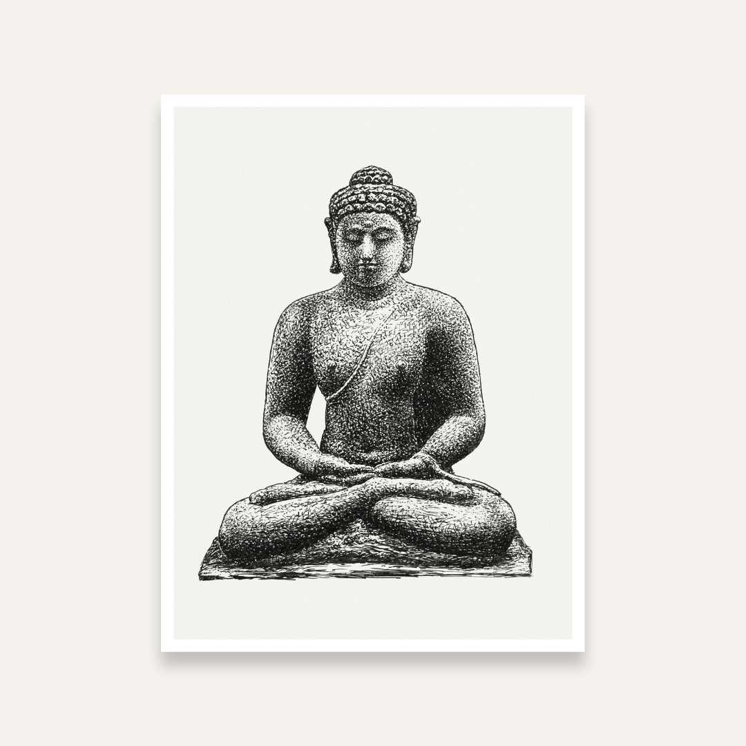 Buddha Meditation Painting for Home | Spiritual Wall Art for Living Room | MeriDeewar 5 : 6 Vertical Premium Wall Art Canvas by MeriDeewar