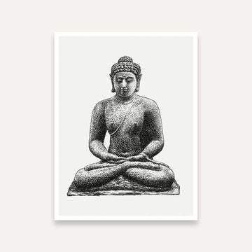 Buddha Meditation Painting for Home | Spiritual Wall Art for Living Room | MeriDeewar 5 : 6 Vertical Premium Wall Art Canvas by MeriDeewar