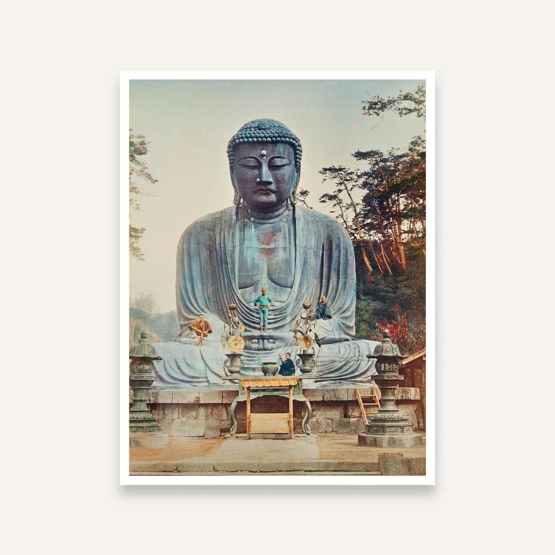 Buddha Painting for Living Room | Spiritual Wall Art for Home | Giclée Fine Art Print 4 :5 Vertical Premium Wall Art Canvas by MeriDeewar