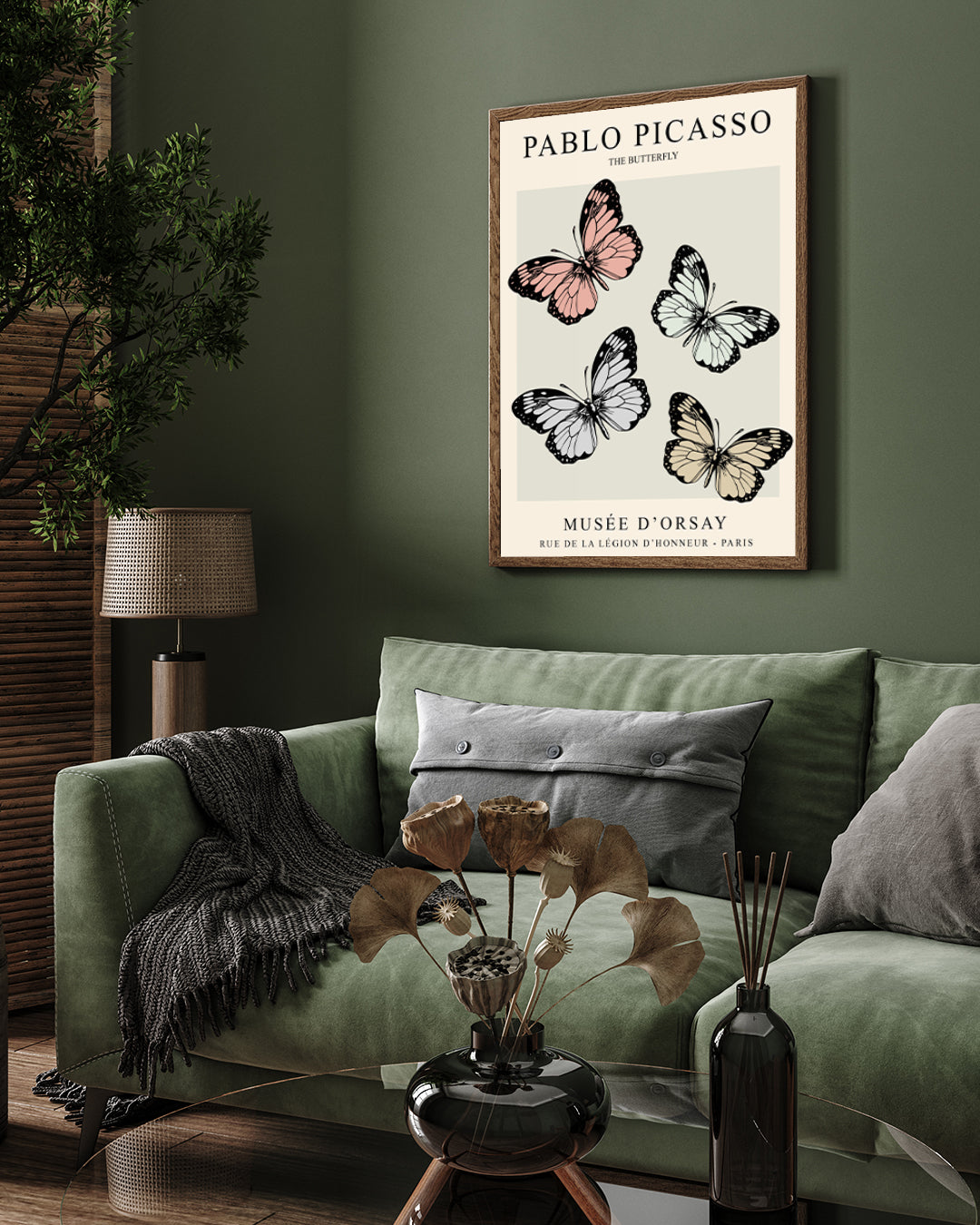 Butterflies Poster by Pablo Picasso 3 : 4 Vertical New Premium Wall Art Canvas by MeriDeewar