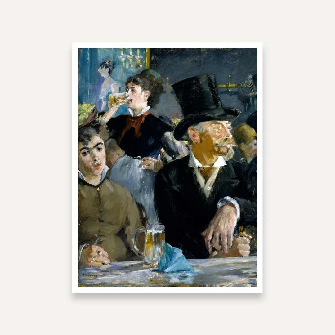 Café Scene Painting for Living Room | Édouard Manet Impressionist Wall Art | Giclée Print 4 :5 Vertical Premium Wall Art Canvas by MeriDeewar