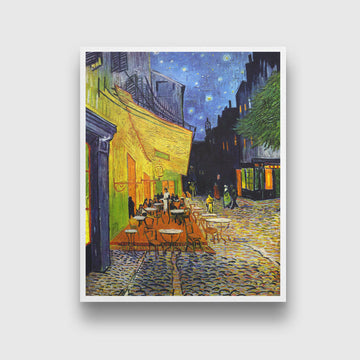 Cafe Terrace at Night by Vincent Van Gogh 3 : 4 Vertical New Premium Wall Art Canvas by MeriDeewar