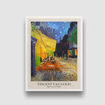 Cafe Terrace at Night Painting by Vincent van Gogh 3 : 4 Vertical New Premium Wall Art Canvas by MeriDeewar