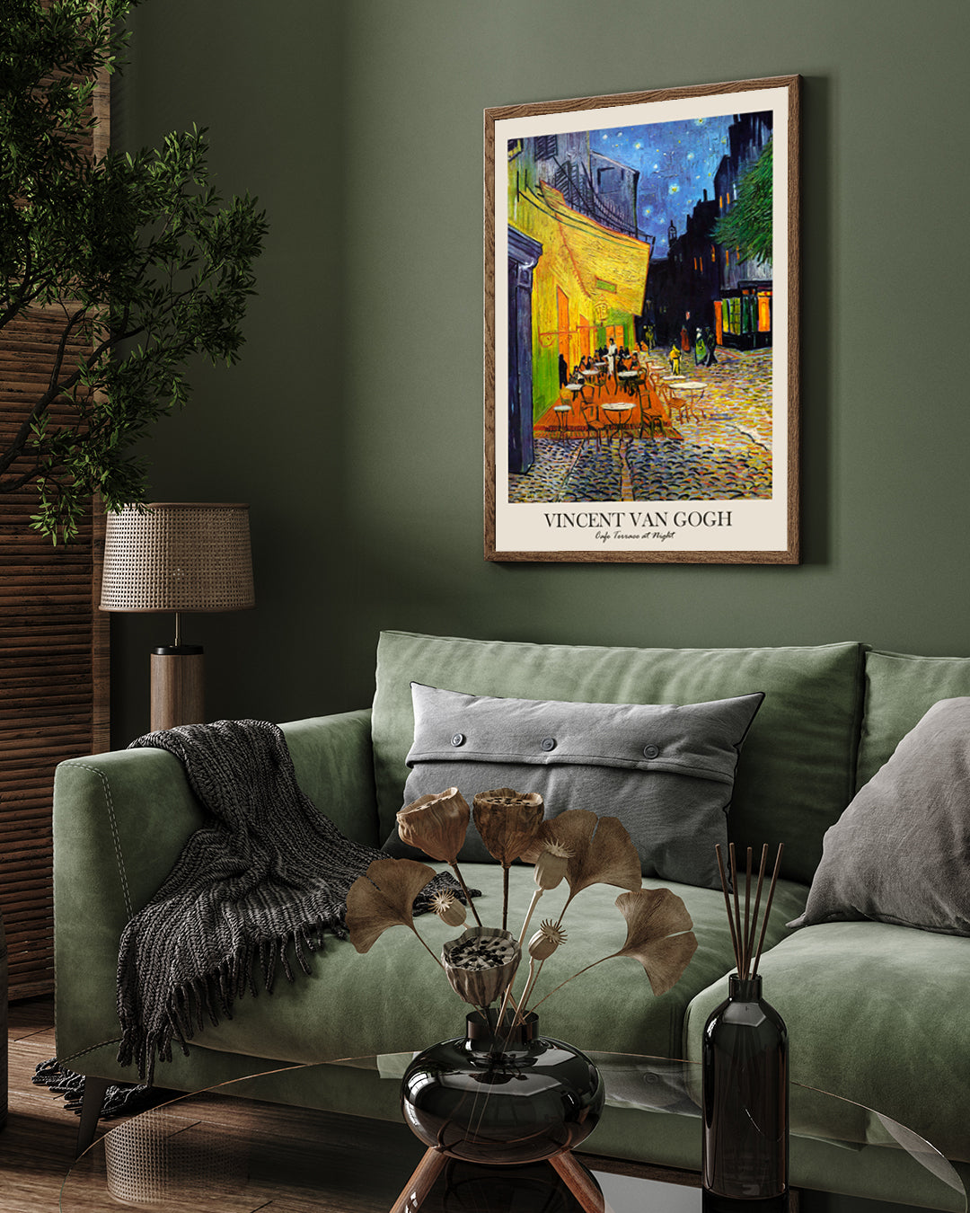 Cafe Terrace at Night Painting by Vincent van Gogh 3 : 4 Vertical New Premium Wall Art Canvas by MeriDeewar