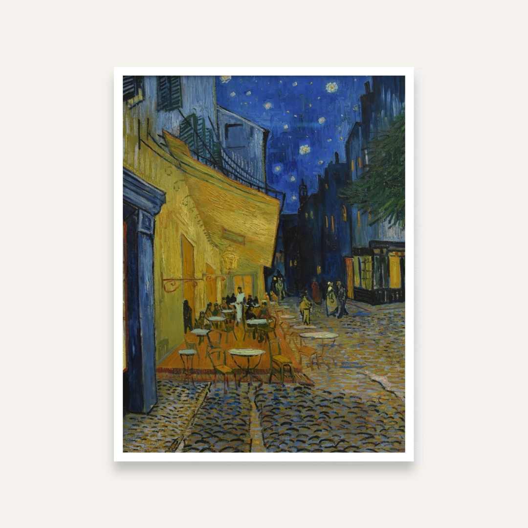Cafe Terrace at Night Van Gogh Painting for Living Room | Starry Night Café Wall Art 3 : 4 Vertical Premium Wall Art Canvas by MeriDeewar