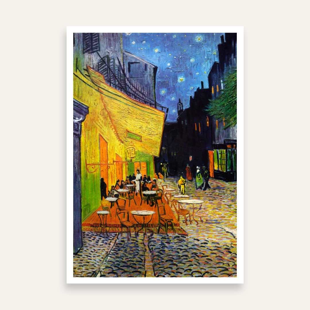 Cafe Terrace at Night Van Gogh Painting for Living Room | Wall Art for Home Decor 3 : 4 Vertical New Premium Wall Art Canvas by MeriDeewar