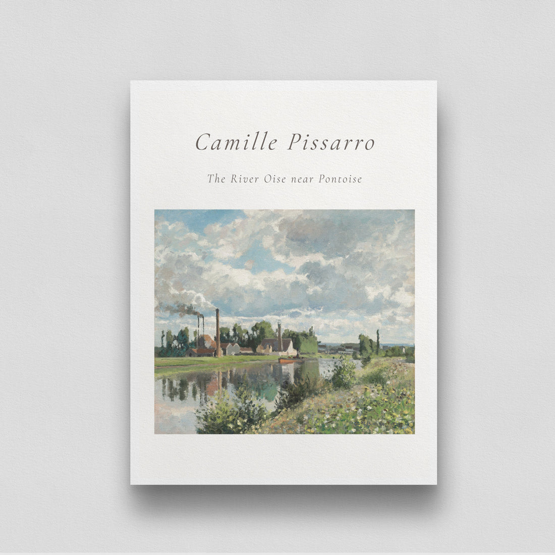 Camille Pisarro The River Oise Near Pontoise Painting 3 : 4 Vertical New Premium Wall Art Canvas by MeriDeewar