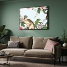 Capuchin Among Succulents — Tropical Botanical Canvas 2 : 3 Horizontal Premium Wall Art Canvas by MeriDeewar
