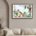 Capuchin Among Succulents — Tropical Botanical Canvas 2 : 3 Horizontal Premium Wall Art Canvas by MeriDeewar