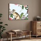 Capuchin Among Succulents — Tropical Botanical Canvas 2 : 3 Horizontal Premium Wall Art Canvas by MeriDeewar