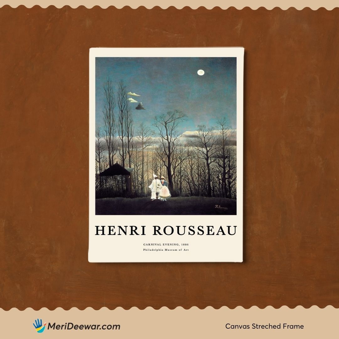 Carnival Evening by Henri Rousseau 3 : 4 Vertical New Premium Wall Art Canvas by MeriDeewar