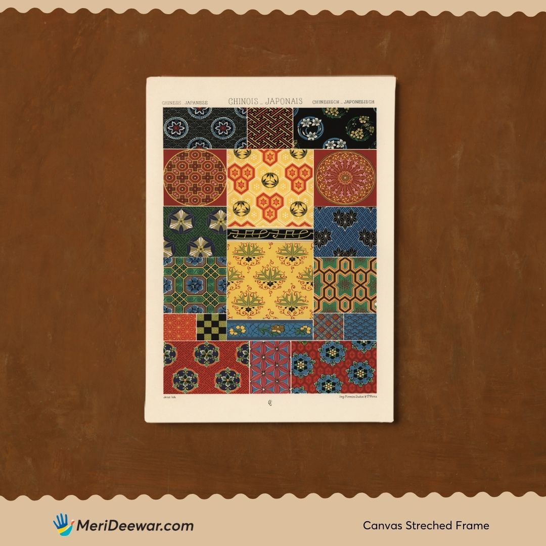Carpet Pattern Design Artwork 3 : 4 Vertical New Premium Wall Art Canvas by MeriDeewar