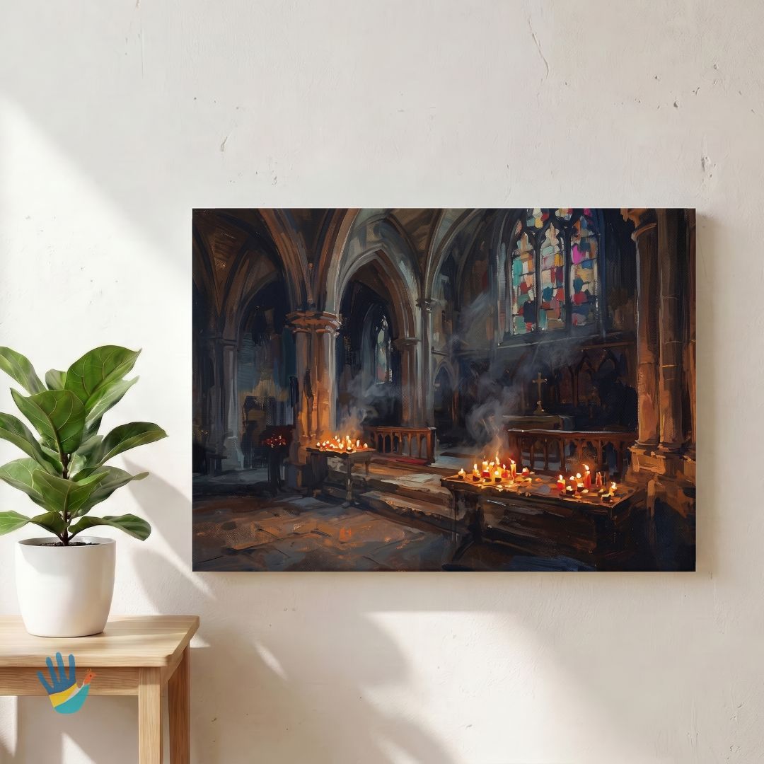 Cathedral of Light | Christian Wall Art 3 : 2 Horizontal Premium Wall Art Canvas by MeriDeewar