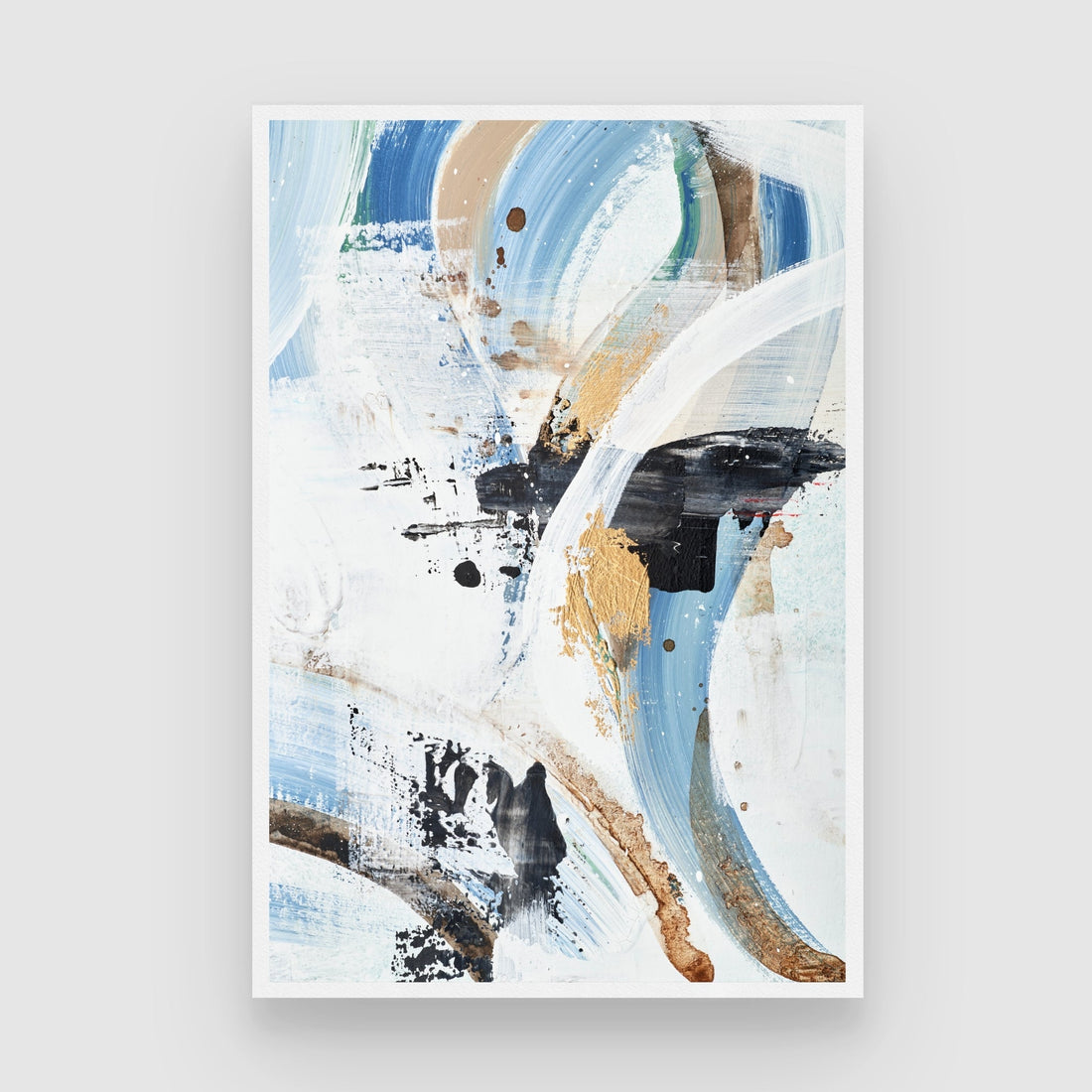 Celestial Flow – Contemporary Wall Art in Blue and White 2 : 3 Vertical Premium Wall Art Canvas by MeriDeewar