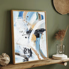 Celestial Flow – Contemporary Wall Art in Blue and White 2 : 3 Vertical Premium Wall Art Canvas by MeriDeewar