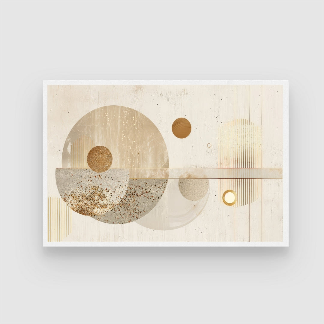 Celestial Harmony – Modern Abstract Geometric Wall Art Print 2 : 3 Horizontal Premium Wall Art Canvas by MeriDeewar