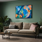 Celestial Harmony – Modern Geometric Abstract Wall Art Print 2 : 3 Horizontal Premium Wall Art Canvas by MeriDeewar