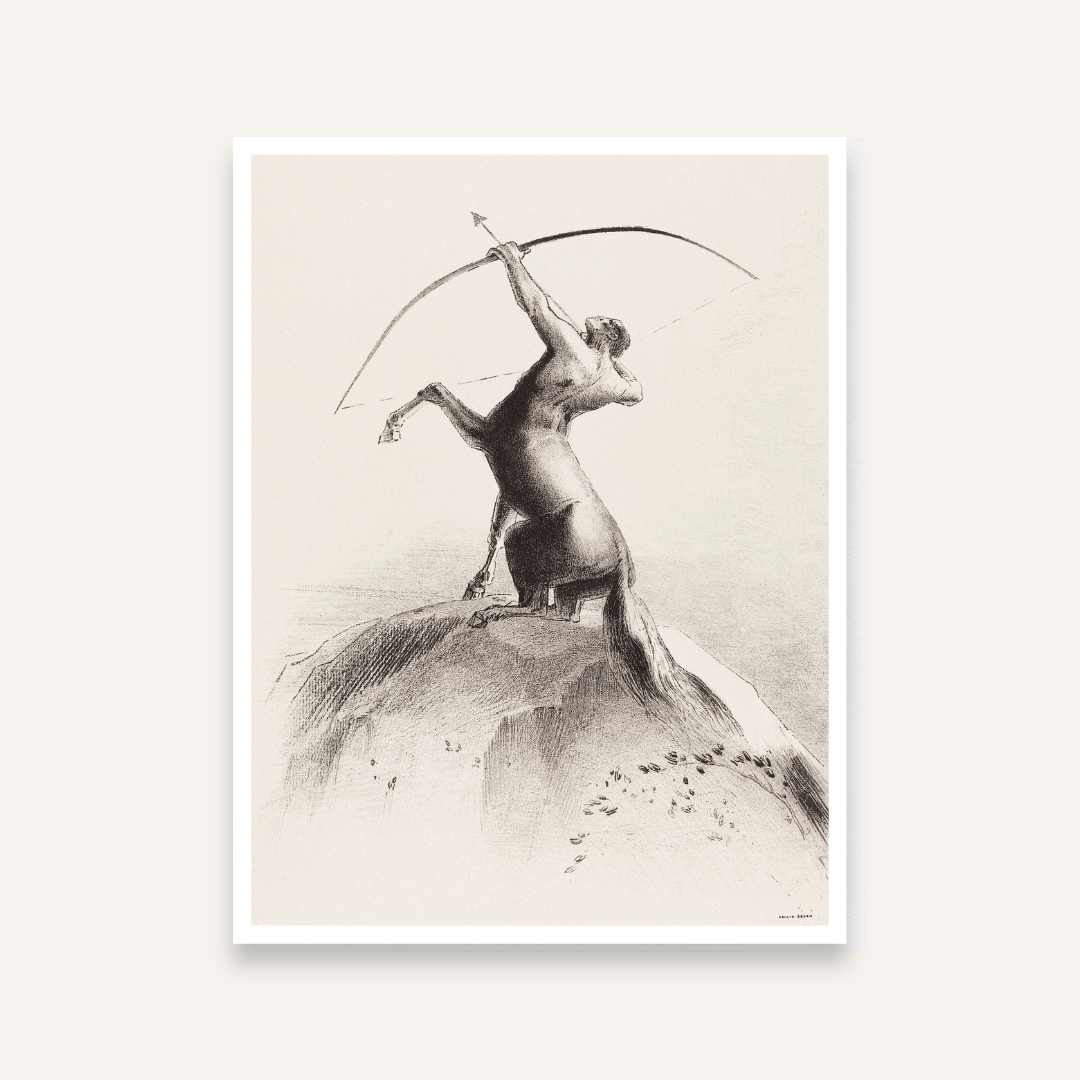 Centaur Archer Painting for Living Room | Mythological Wall Art | Giclée Fine Art Print 4 :5 Vertical Premium Wall Art Canvas by MeriDeewar