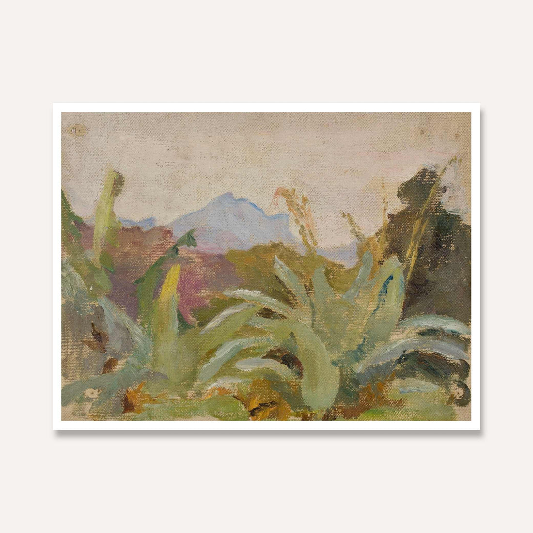 Ceylon's Adams Peak Oil Painting | Horizontal Framed Print 4 : 3 Horizontal Premium Wall Art Canvas by MeriDeewar