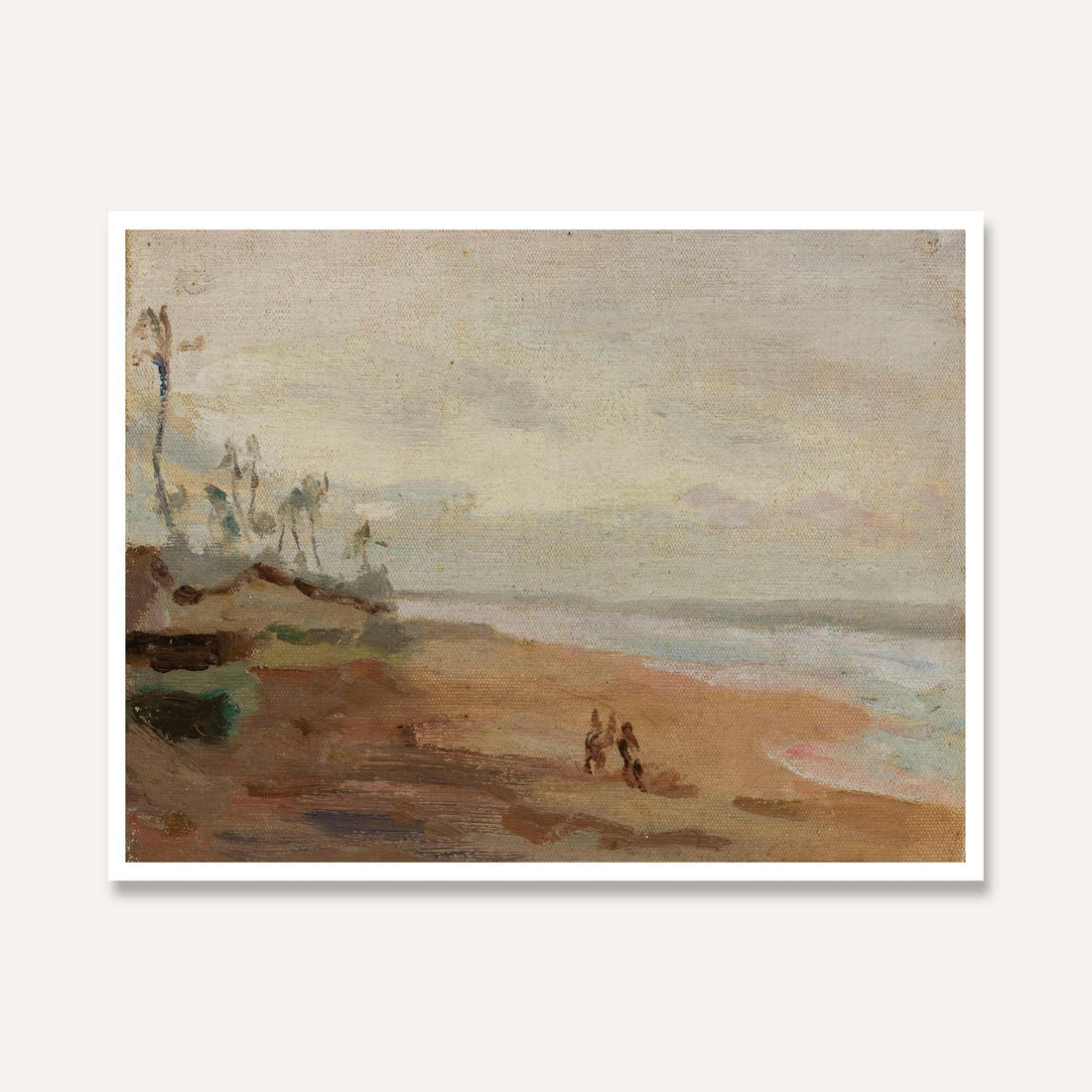 Ceylon's Colombo Coast Oil Painting | Horizontal Framed Print 4 : 3 Horizontal Premium Wall Art Canvas by MeriDeewar
