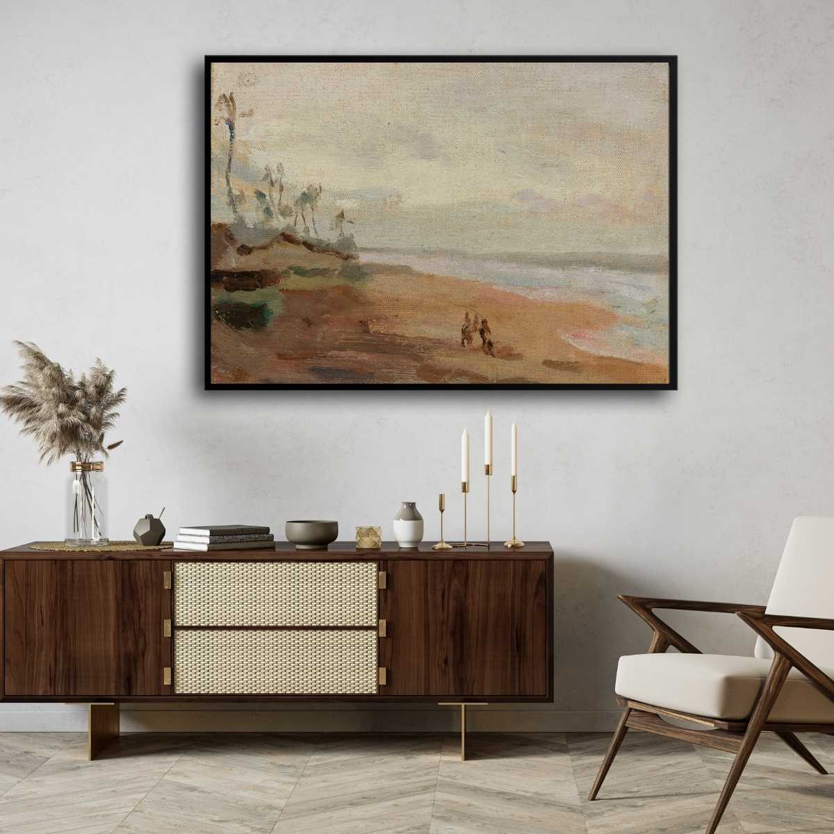 Ceylon's Colombo Coast Oil Painting | Horizontal Framed Print 4 : 3 Horizontal Premium Wall Art Canvas by MeriDeewar