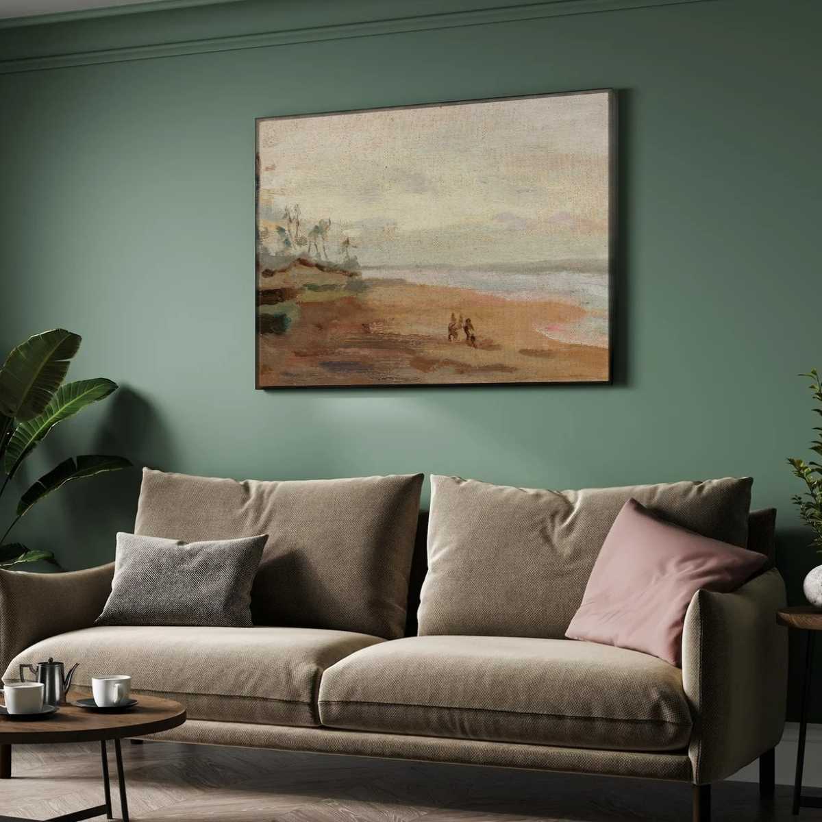 Ceylon's Colombo Coast Oil Painting | Horizontal Framed Print 4 : 3 Horizontal Premium Wall Art Canvas by MeriDeewar