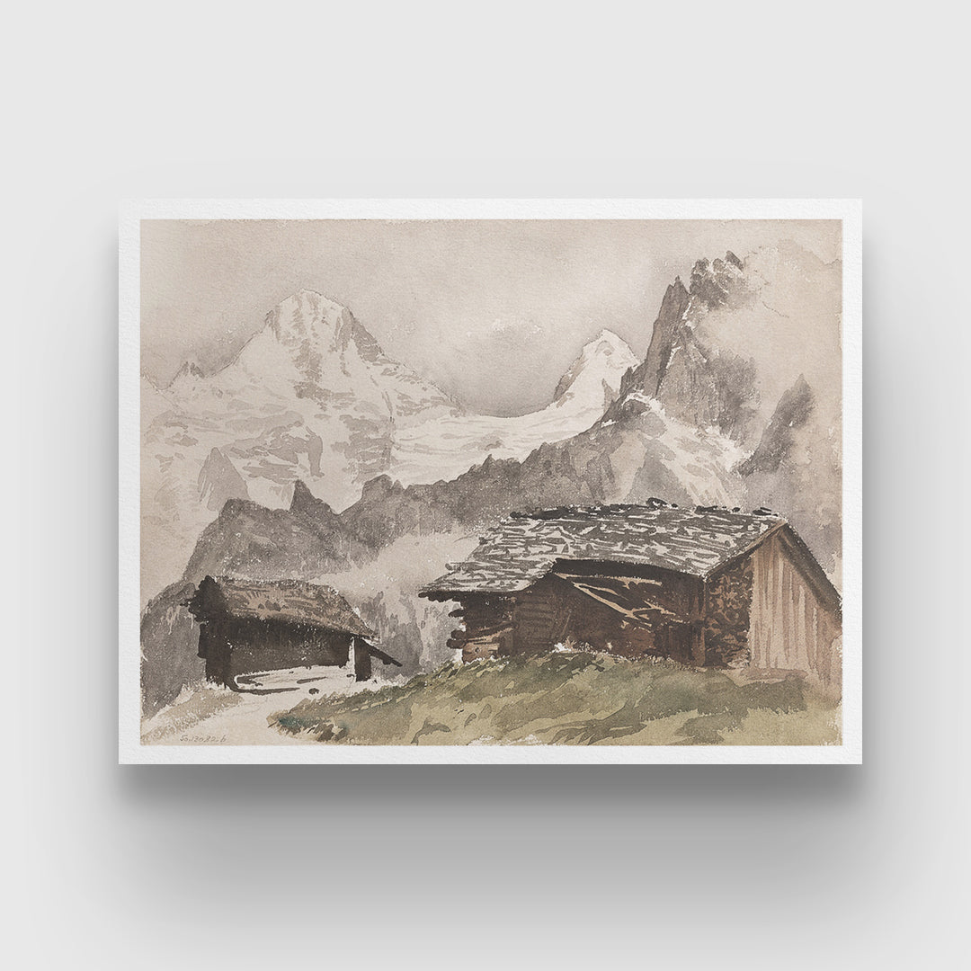Chalets Breithorn Murren by John Singer Sargent 3 : 4 Horizontal New Premium Wall Art Canvas by MeriDeewar