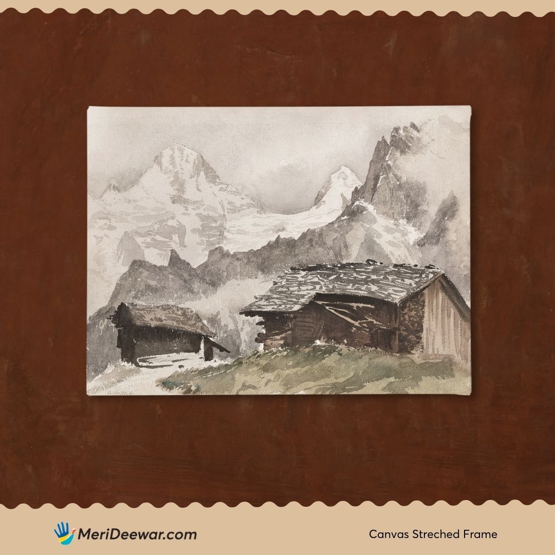 Chalets Breithorn Murren by John Singer Sargent 3 : 4 Horizontal New Premium Wall Art Canvas by MeriDeewar