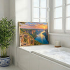Chambal Canyon | Sunset  Indian River Landscape Gallery Wrap Canvas Curate Pinewood Premium Wall Art Canvas by MeriDeewar