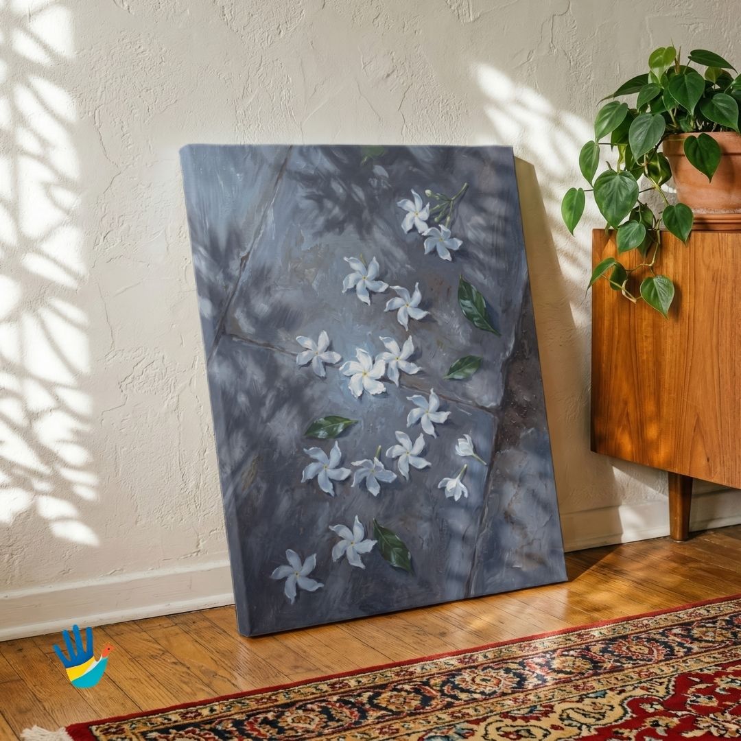 Chandanichi Phula | Chandani Flowers Wall Art 3 : 4 Vertical Premium Wall Art Canvas by MeriDeewar