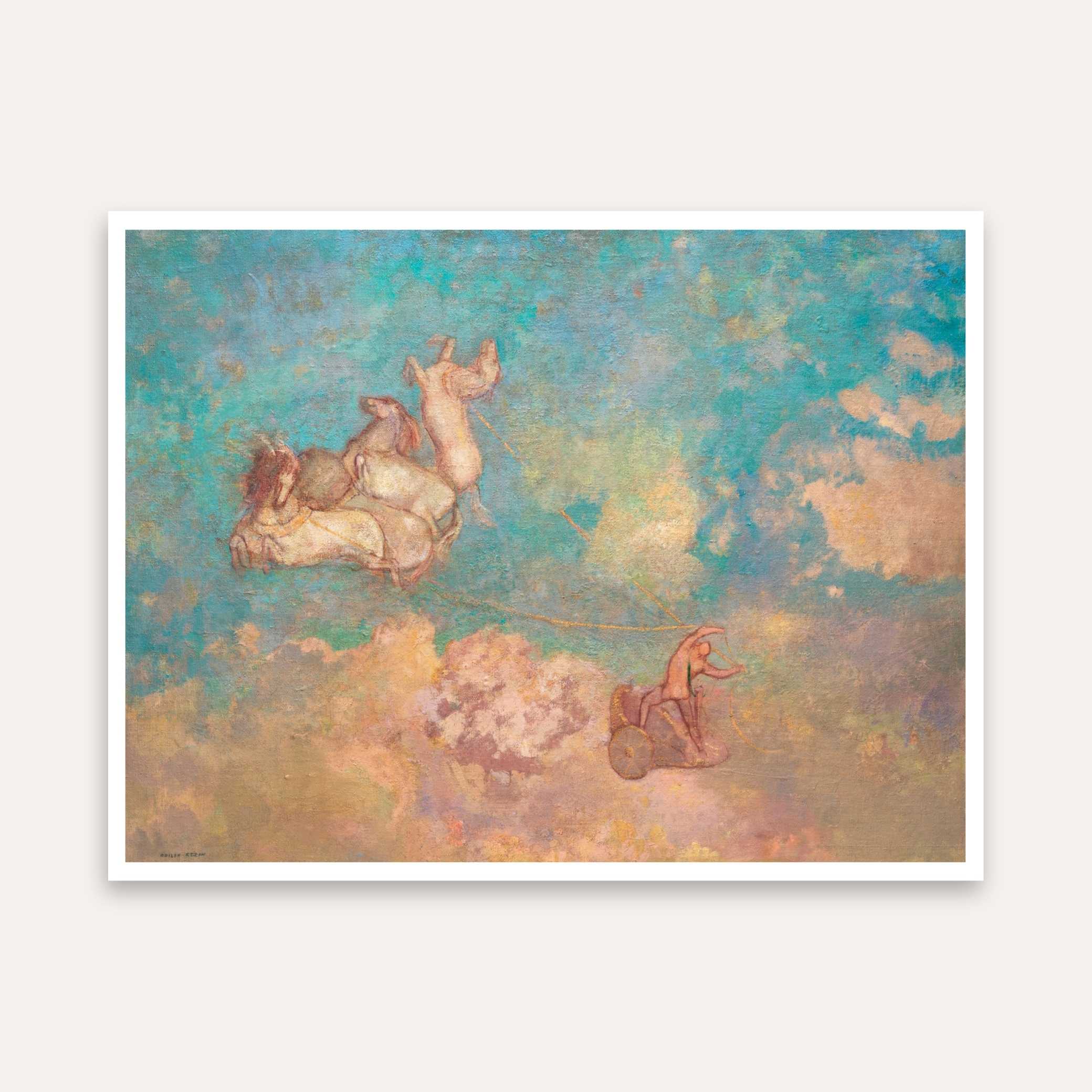 Chariot of Apollo Dreamy Sky Painting for Living Room | Odilon Redon Wall Art Print 5 : 4 Horizontal Premium Wall Art Canvas by MeriDeewar