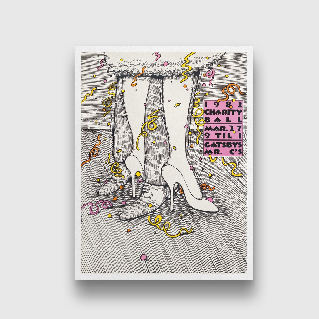 Charity ball 1982 Painting by Lanny Sommese 3 : 4 Vertical New Premium Wall Art Canvas by MeriDeewar