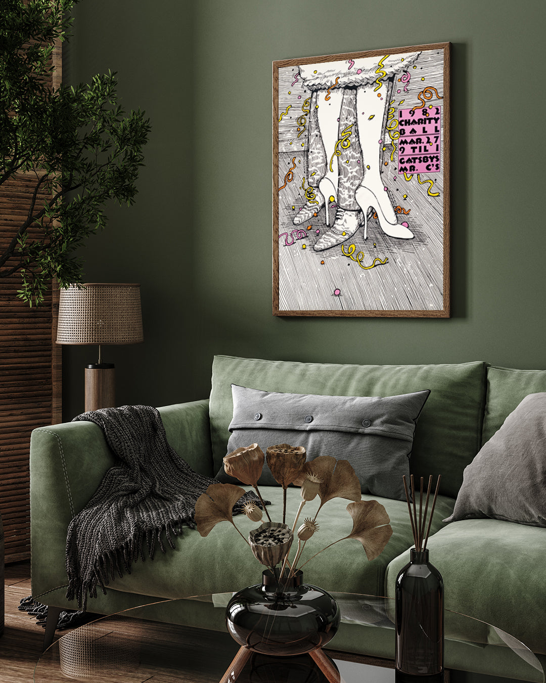 Charity ball 1982 Painting by Lanny Sommese 3 : 4 Vertical New Premium Wall Art Canvas by MeriDeewar