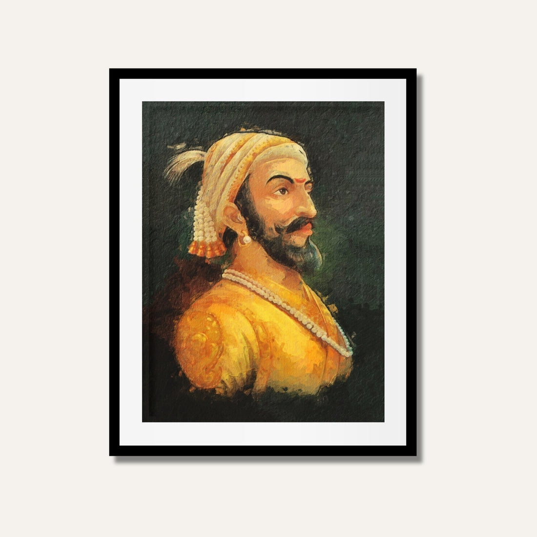 Chatrapati Shivaji Maharaj Painting for Wall Art | Historic Warrior Artwork by MeriDeewar 2 : 3 Vertical Premium Wall Art Canvas by MeriDeewar
