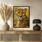 Cheetah Abstract Art - Bold Wildlife Decor 3 : 4 Vertical New Premium Wall Art Canvas by MeriDeewar