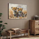 Cheetah Cubs — Wildlife Canvas Wall Art 2 : 3 Horizontal Premium Wall Art Canvas by MeriDeewar