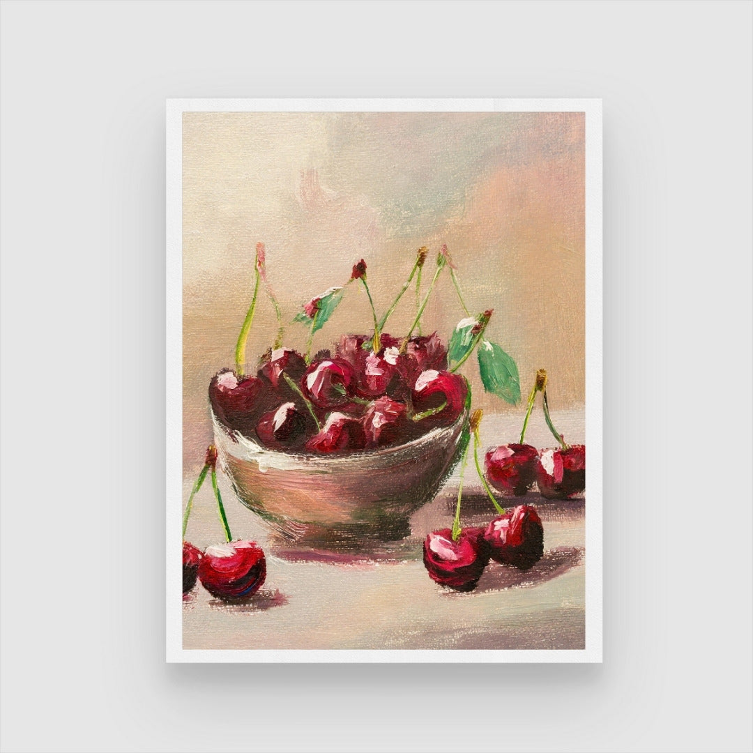 Cherry Abstract Art - Decorate Your Space 3 : 4 Vertical New Premium Wall Art Canvas by MeriDeewar