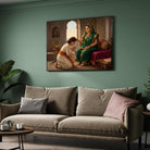 Chhatrapati Shivaji Maharaj and Rajmata Jijau Blessing Painting | Horizontal Black Framed Wall Art 3 : 2 Horizontal Premium Wall Art Canvas by MeriDeewar